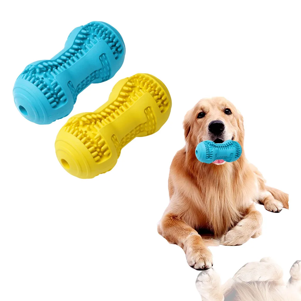

Manufacturers Custom Blue Yellow Interactive Food Teeth Cleaning Rubber Bite Dog Bone Molar Rod Chew Toy for Aggressive Chewers