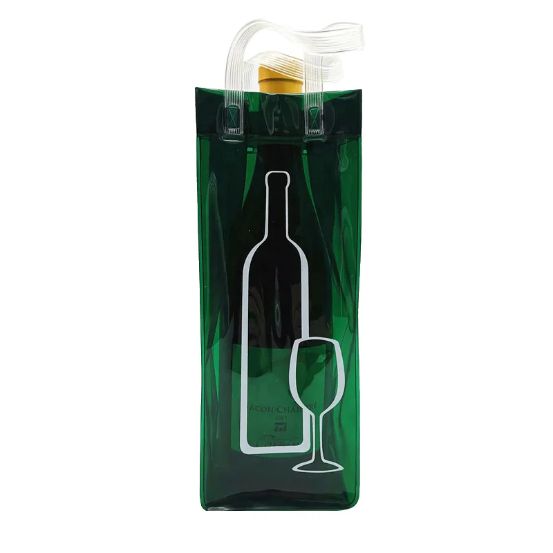 

Cheaper price portable waterproof red and green pvc ice wine cooling tote bag, Customized color