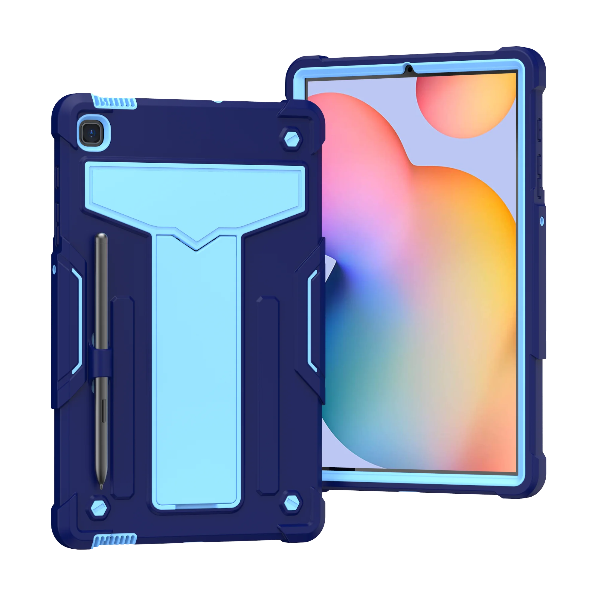 

Shockproof PC TPU Protective Cover Tablet Case With Pencil Holder And Kickstand For Galaxy Tab S6 Lite P610 T510 T500