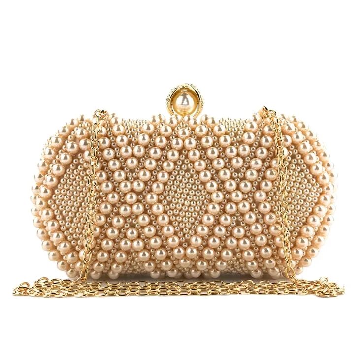 

Wholesale rhinestone crystal handmade bridal pearl evening clutch bag for wedding