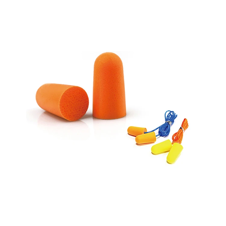 Portable Bullet Type Orange Protective Silicon Ear Plugs With Case