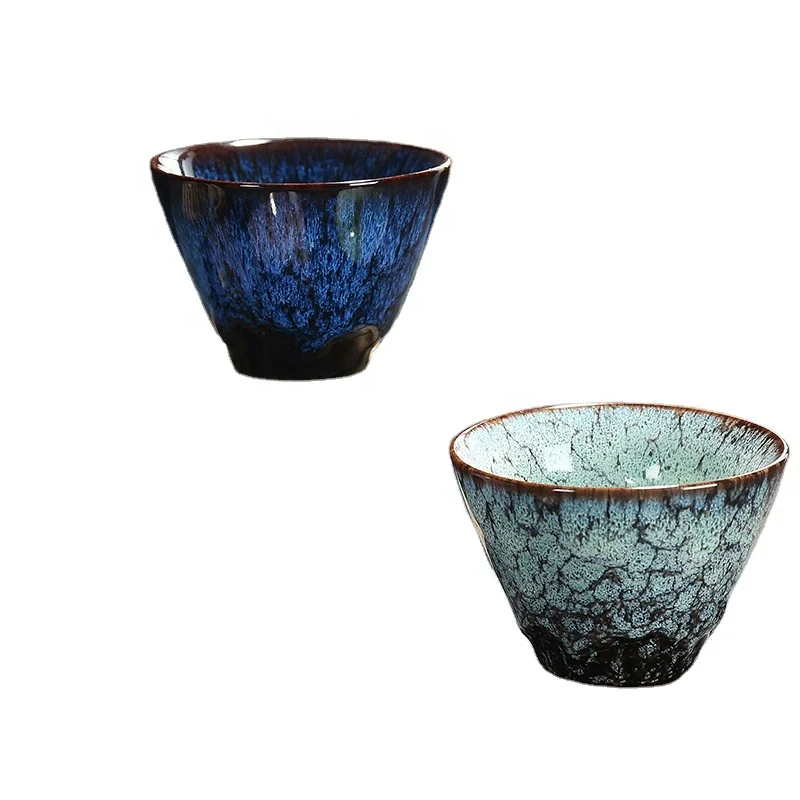 

2021 New Style 150ml Chinese Kung Fu Tea Cup Set Ceramic Chinese Tea Cup Reactive Glaze Tea Cup