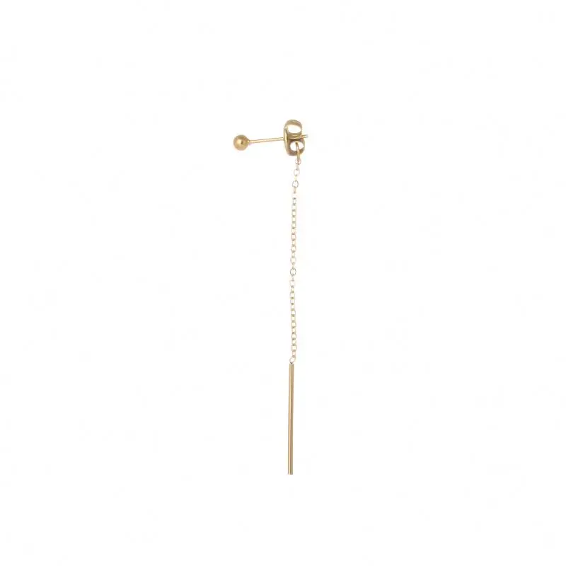 

Fashion Girly Stainless Steel Simple Jewelry Gold Plated Tassel Earring Wire