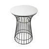 CT160-A Quintessential Modern Absolutely White Coffee Table Round White Absolutely White Marble top Stainless Steel frame