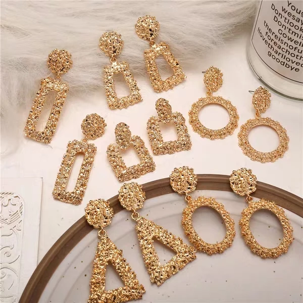 

Fashion Gold Statement vintage earrings women, Transparent
