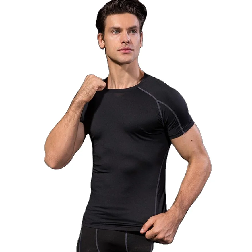 

2019 man fashion t-shirts 65% polyester 35% cotton t-shirt men's compressed t-shirts