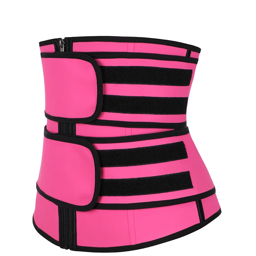 

Top quality waist trainer with zipper belt waist belt trainer belly belt waist trainer, Black,rose red
