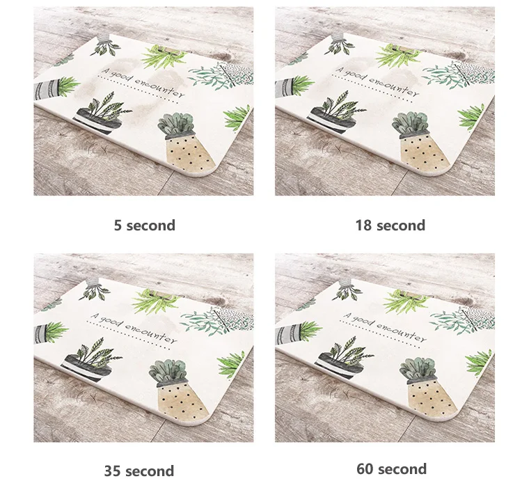 

Super absorption natural diatomite bath tub mat anti slip, White and pattern printing or customized