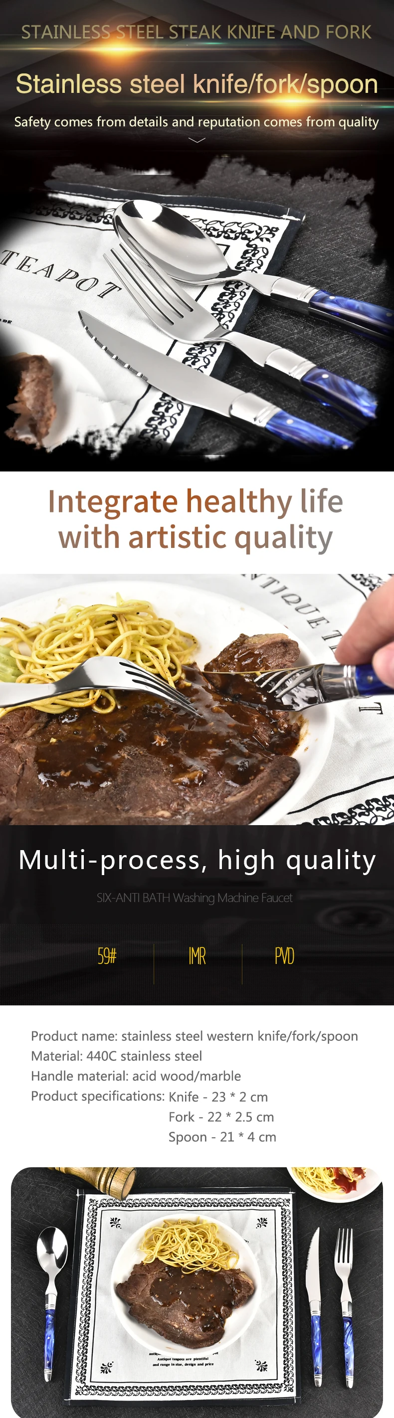 Serrated Laguiole Steak Knife With Wood Handle Bee Knife Steak Knife