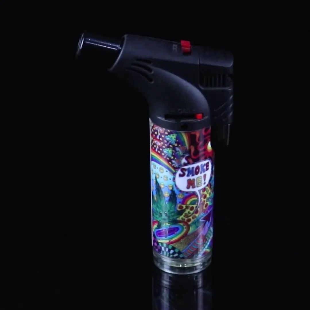 2022 Hot Sale Custom Logo Refillable Butane Gas Windproof Cigarette Jet