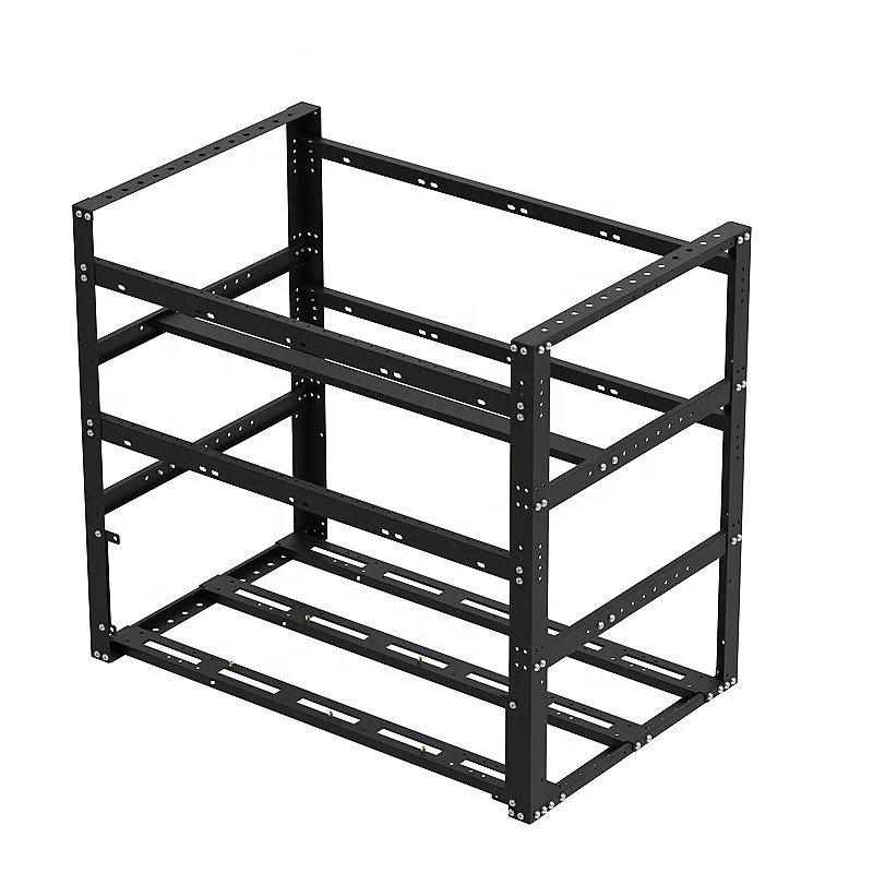 

102mm Spacing 12GPU Open Air Rig Frame Steel 12GPU Stackable Rig Rack Support Dual PSU