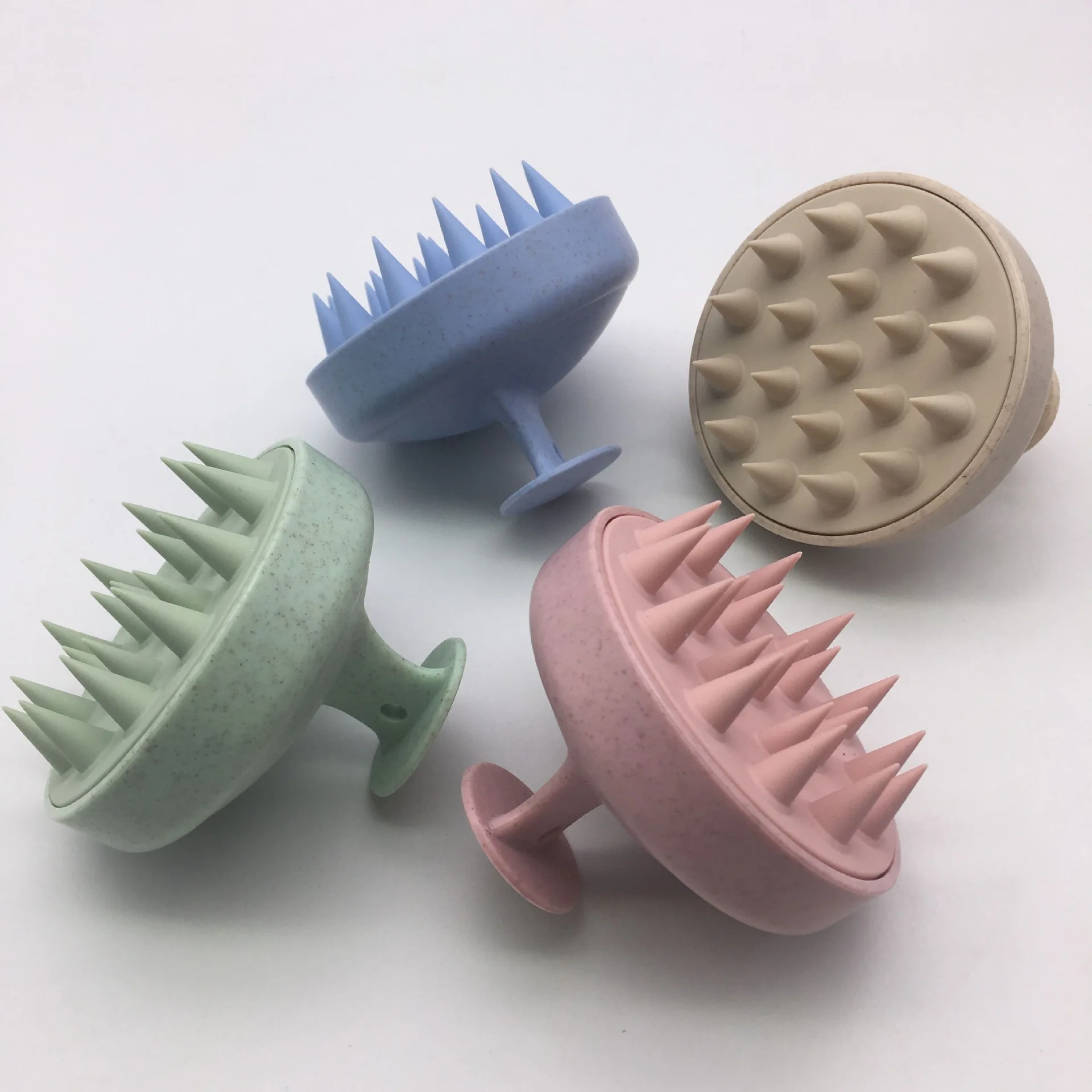 

New arrival personalized hair washing brush comb wheat straw, 4 colors or custom