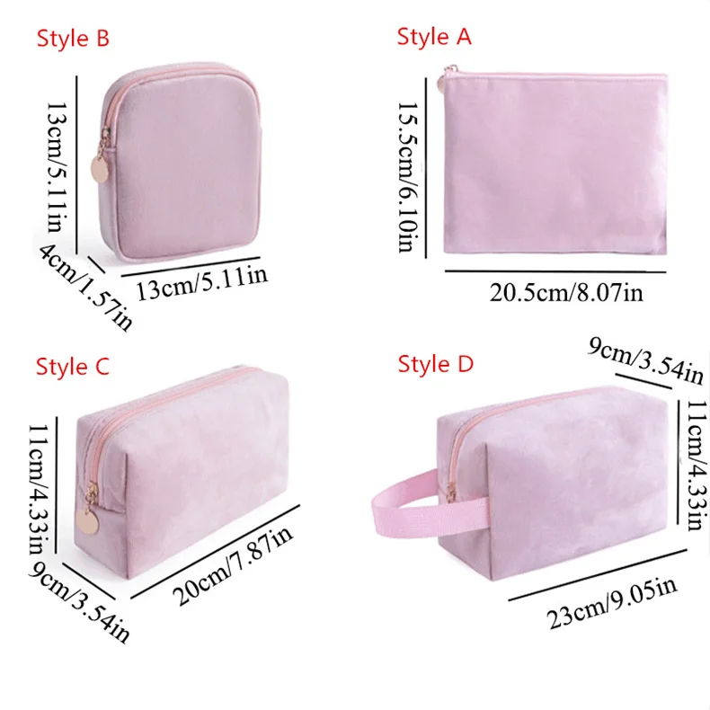 product-GF bags-Women Cosmetic Bag Soft Velvet Make Up Storage Bag Pads Toiletry Package Travel Make