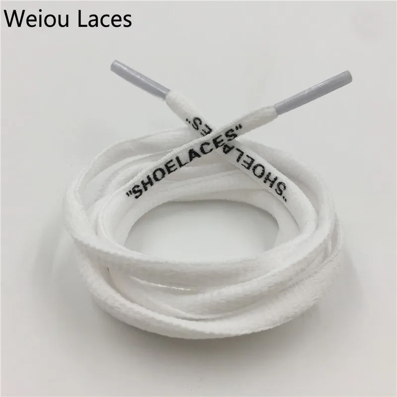 

Weiou Black White Orange Green Oval Shoestring for White Shoelaces With Printing "SHOELACES", Black white green and orange support customized color