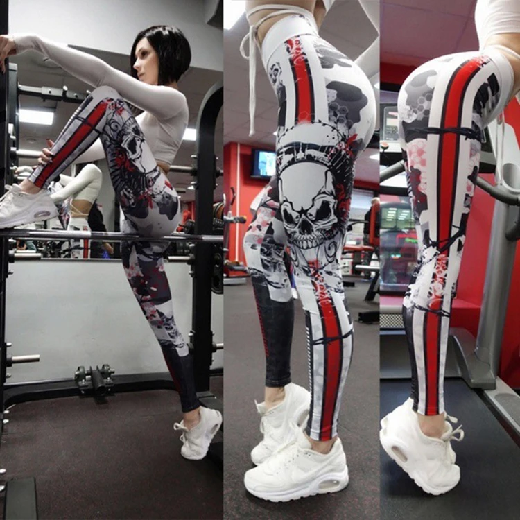 skull gym leggings