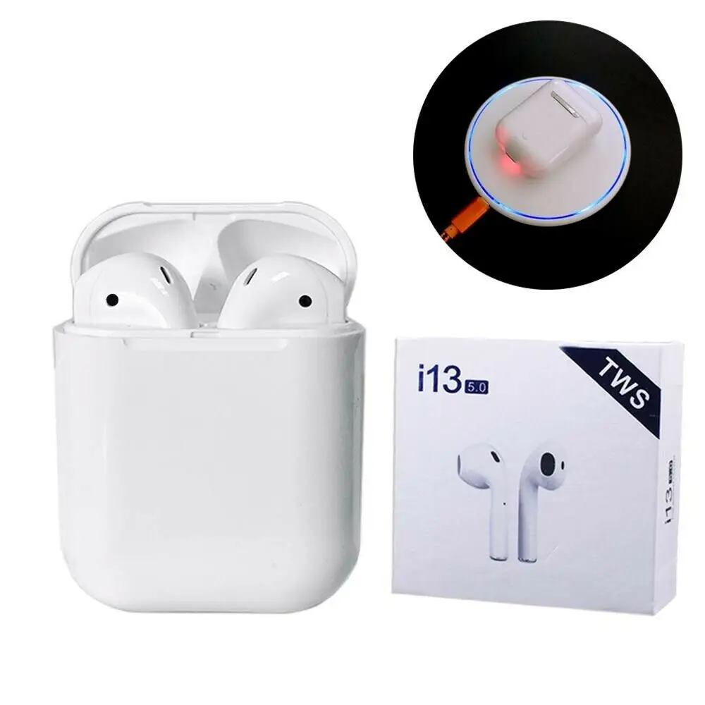 Promotional Mini Handsfree Headphone TWS i13 Wireless Charging Earphone Earpods for Apple Android