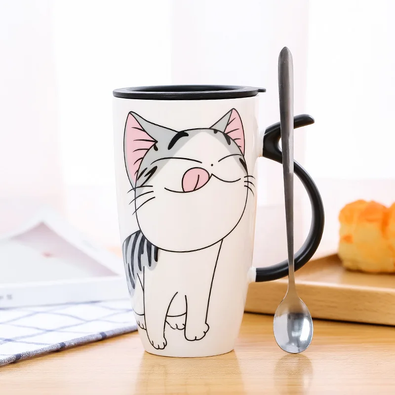 

Flypeak new design wholesale custom 600ml High Quality Home Ceramic cups simons cat mug cat ceramic coffee mug, Customized color