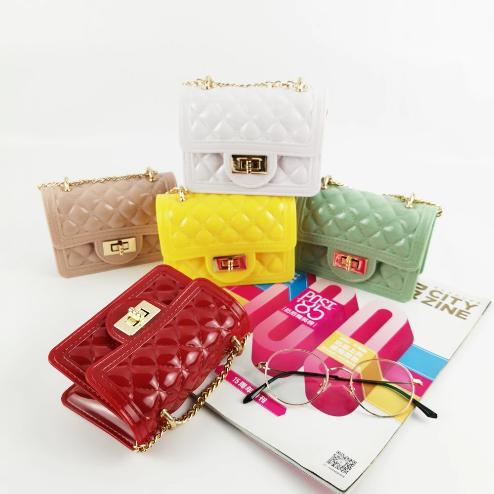 

BM9036 Fashion Candy Color Kids PVC Handbag 2022 Single Shoulder Bag Crossbody Cute Mini Clear Jelly PVC Purses Jelly Purse