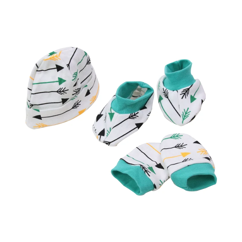

Wholesale 3 in 1 new baby socks anti Grip gift set newborn Cotton Baby Hat