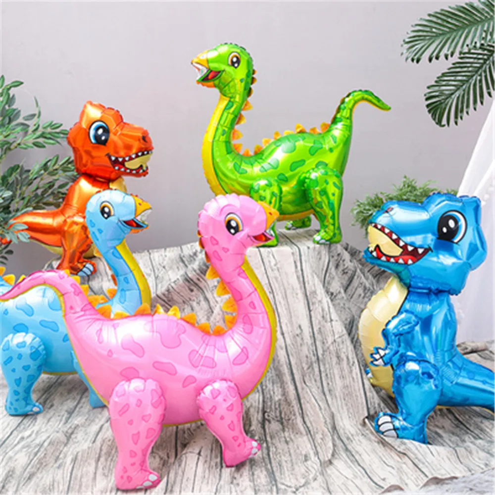 

Large 4D Dinosaur Foil Balloons Green Dinosaur Standing Dragon Birthday Party Decorations Kids Supplies Boy Toys Air Globos