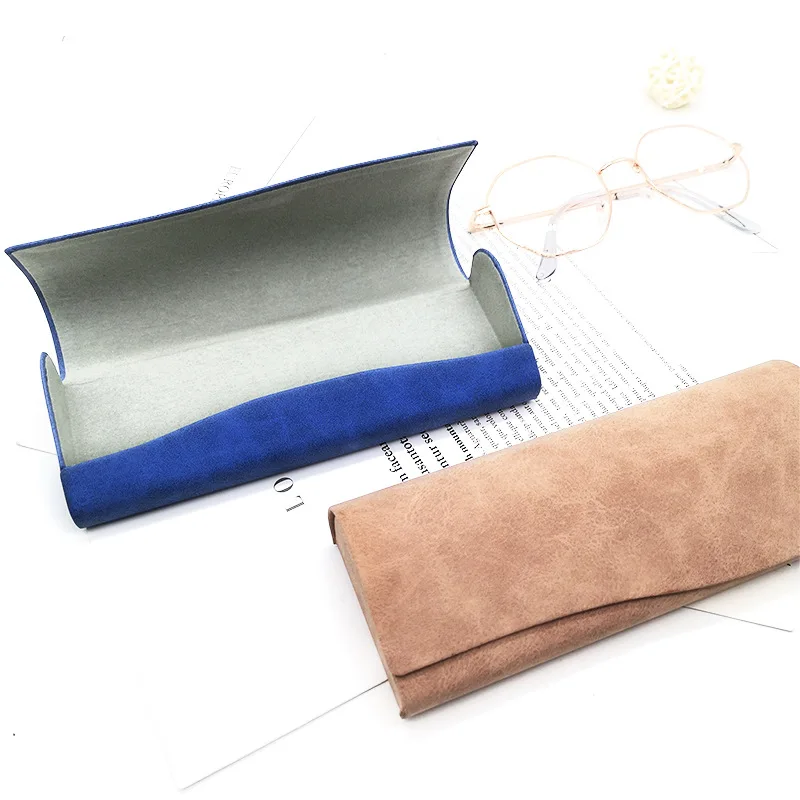 

Hot Selling Reading Glasses Case Hard Leather Glasses Packing Box Waterproof Leather Glasses Case