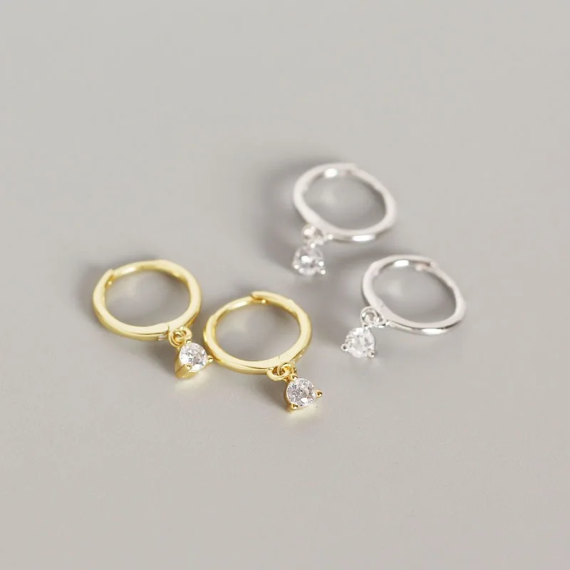 

2022 NEW Fashion 925 Sterling Silver shiny cz diamond hoop earrings for women