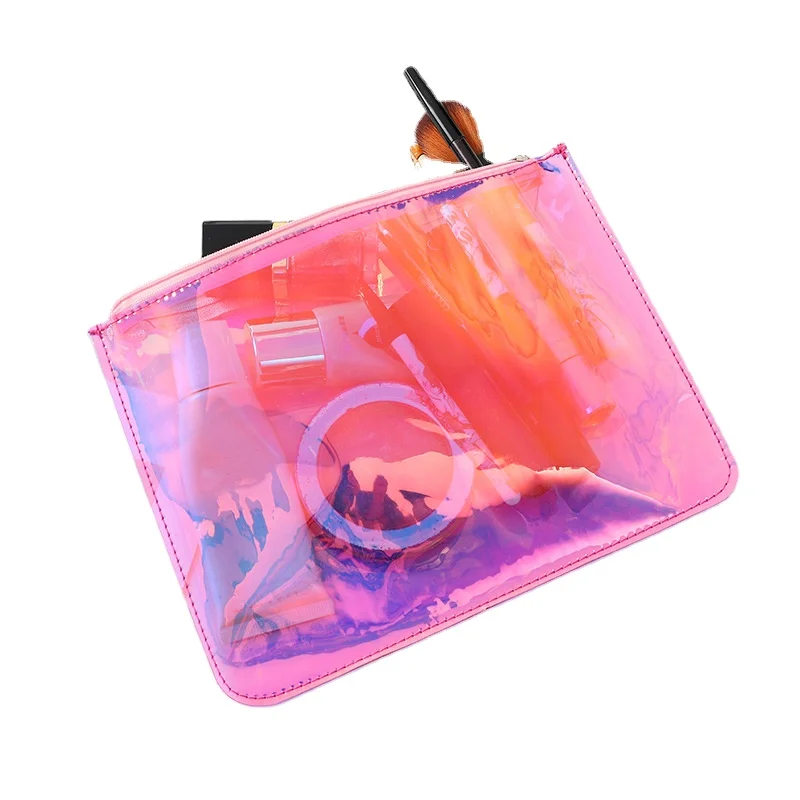 

New Trousse De Maquillage PVC Laser Transparent Waterproof Large Capacity Clutch Makeup Bag Wash Gargle Storage Bag Clear Bags