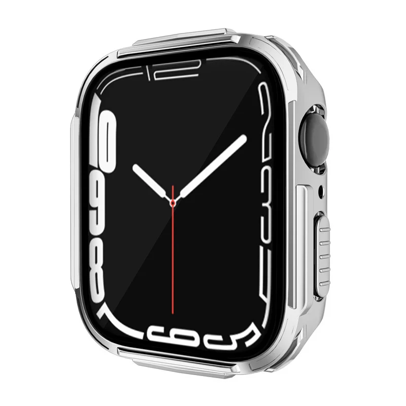 

Full Cover Tempered Glass Screen Protector PC Watch Case For Apple Watch 7 6 5 4 SE Shockproof Armor Tough Cases for iWatch