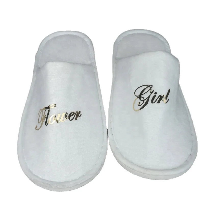 

C&Fung Personalised title names bridal slipper kids size flower girl slippers hen party spa day Bachelorette party favors gifts