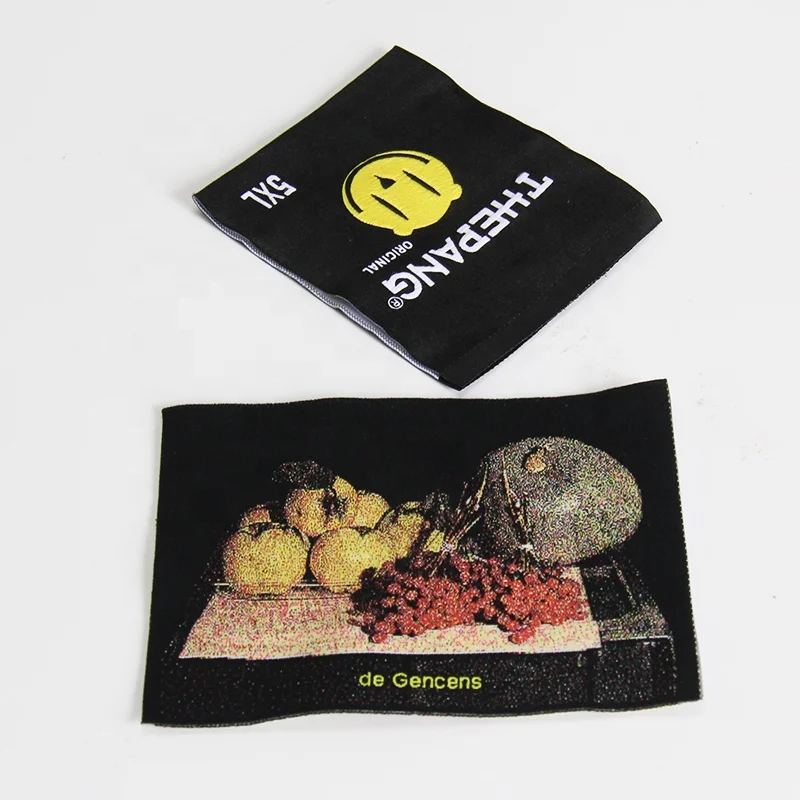 

Hot selling Custom Satin ribbon Fabric Material woven labels Printed Care Label, Customers' requests