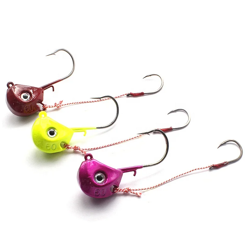 

Manufacturers wholesale boat fishing bait 40g-100g colorful lead bait jig hook spinner bait with double hook, 3 colors