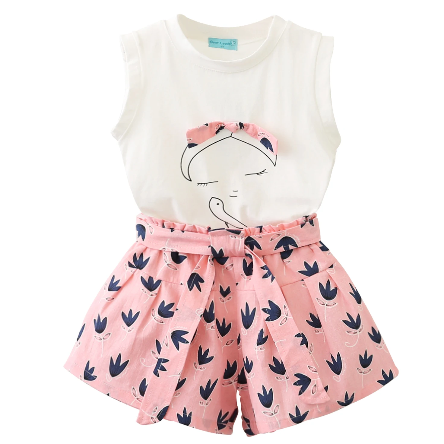

Girls Clothing Sets 2020 New Summer Kids Bow-knot T-shirt and Pants 2Pcs Outfits Girl Cute Clothes Children Suits