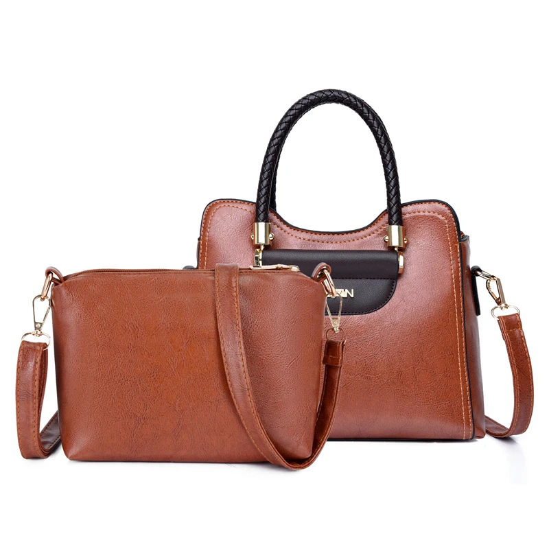 

New Fashion purses and handbags women pu leather 2pcs set ladies handbag sets, Red,black,blue,brown