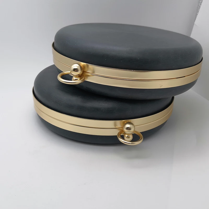 

Hot sale cheap price factory direct sale round metal purse frame with plastic shell for lady evening clutch, A lot of colors for you choosing