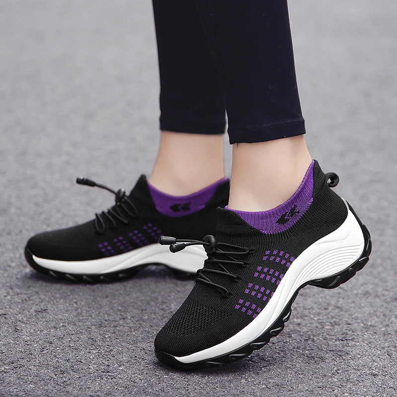 

Chaussure De Sport Femme 2021 New Designer Trainers Sepatu Knitting Comfortable Women's Fashion Sneakers