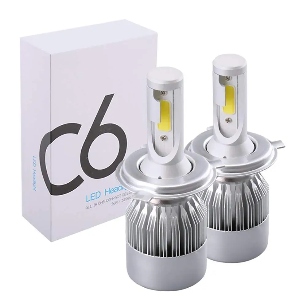 Kingshowstar - 72w C6 Fog Lamps Car Led Headlight Bulbs H1 H3 H7 H4 H11 9005 9006 Car Led Headlights For Car Accessories Led headlight bulb 9