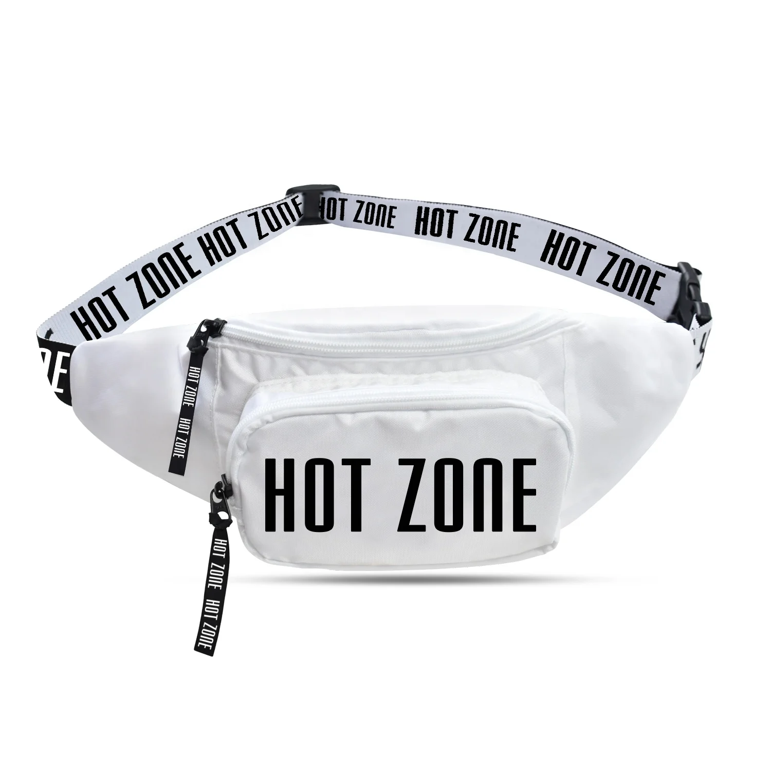 

Fashion Unisex Nylon White Waterproof Waist Bag Custom Fanny Pack