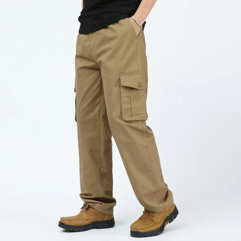 Man Multi-pocket Cotton Trousers With Side Pockets Plus Size Men's Cargo Pants
