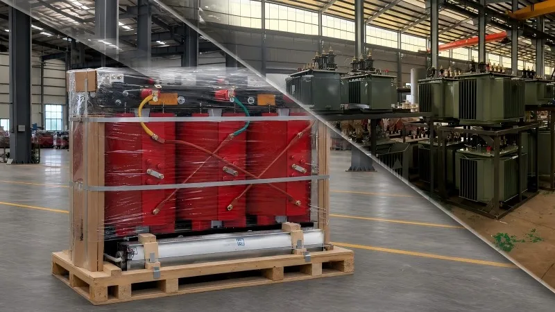 Transformer secured on a pallet with protective packaging
