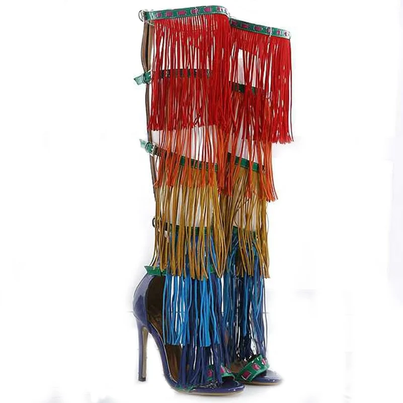 

High Quality Colorful Pumps Sandals Fringed boots Pumps Sandals