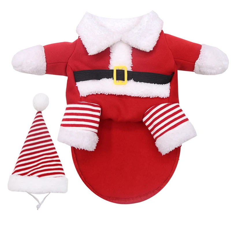 

2021 Hot Sale Christmas New Year Costume Funnny Cosplay Warm Pet Dog Apparel Clothes, Red