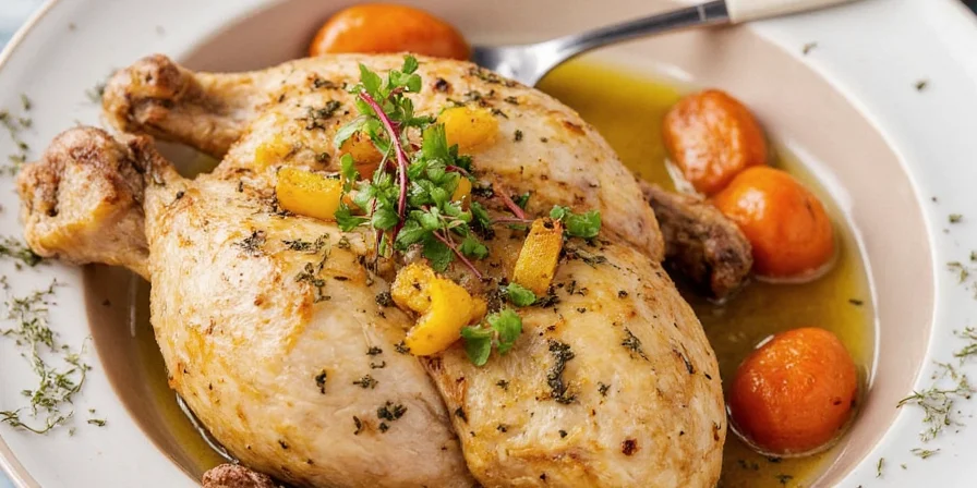 Chef rubbing spices under the skin of a chicken