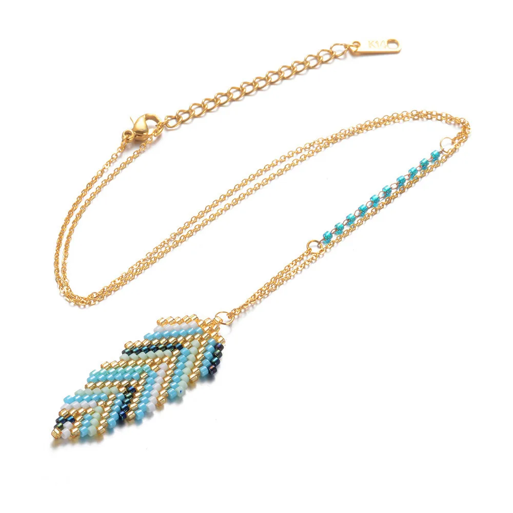 

High Quality Necklace Chain Women Necklace Beautiful Leaf Necklace Fashion Miyuki Jewelry, Picture