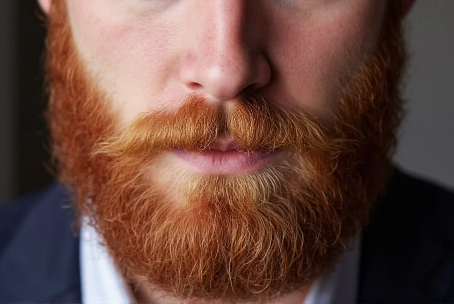 Close-up comparison of healthy ginger beard maintenance versus neglected ginger beard showing texture and color differences