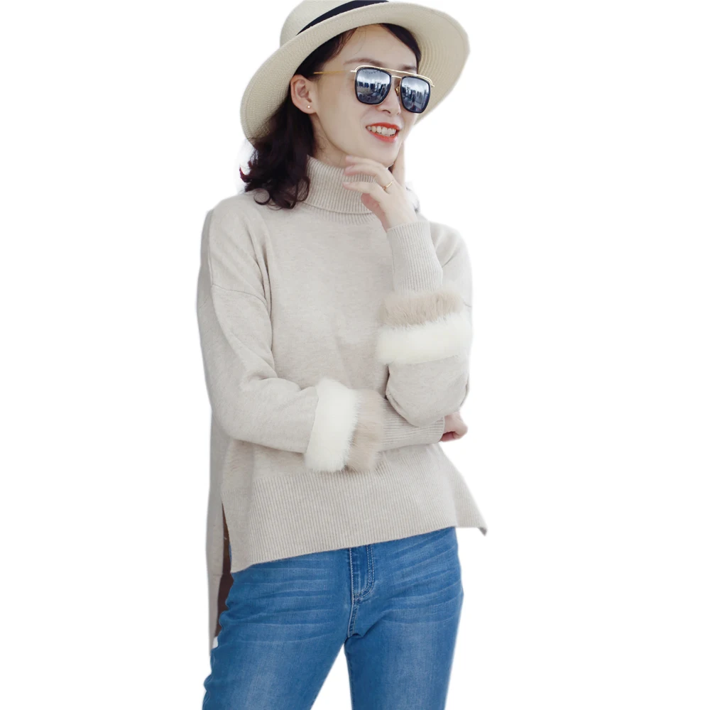 

Classic ladies long sleeve turtleneck chunky knit sweater good designer women wool blend fleece jumper, Black, dark grey, light grey,beige,olive,dark green, pink