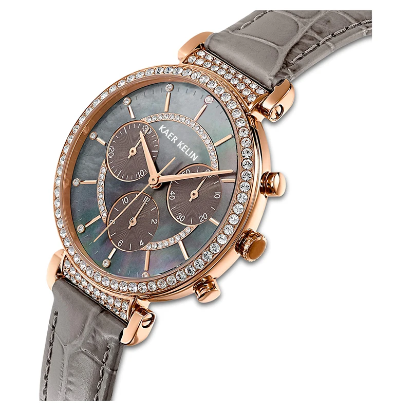 

Factory Directly Quartz Watches Crystal Authentic Octea Luxury Watch with Leather Strap, Wholesale Customized Ladies Watches