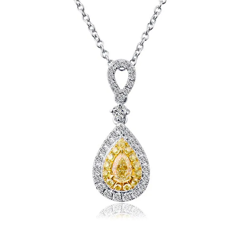 

IGI certificate available glorious water drop diamond necklace 18k white gold yellow natural diamond jewelry, White rose, yellow gold, white gold or platinum