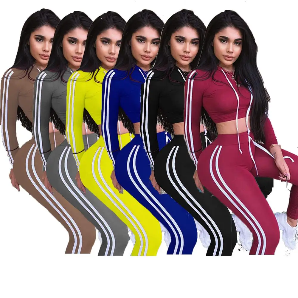 

2021 New Arrivals Fashion Comfy Sport Wear Outfit Tracksuit Two Piece Set Women Clothing 2 Piece Set Women
