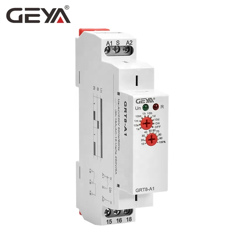 

GEYA GRT8-A Power on Delay Time 16A 1SPDT OR 2SPDT Time Delay Safety Relay 240v 12V DC RELAY