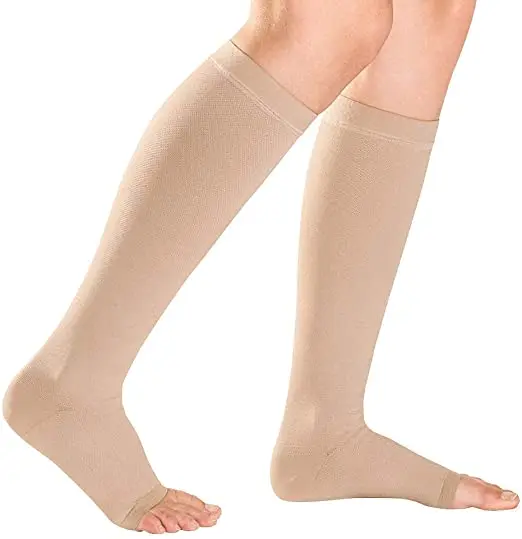 

Medical Compression Socks 20-30 mmHg Knee High Length Toeless Socks, Custom color